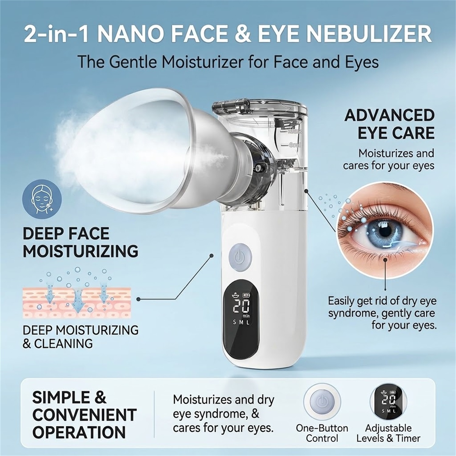 Facial Steamer Nano - Mini przenośny parownik do twarzy -