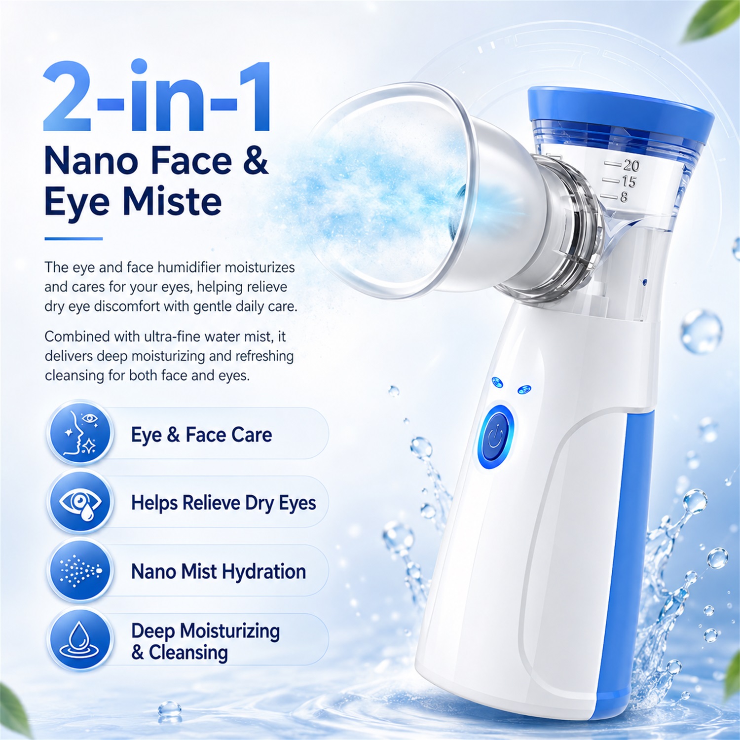Facial Steamer Nano - Przenośny nawilżacz do twarzy Nano Mister,
